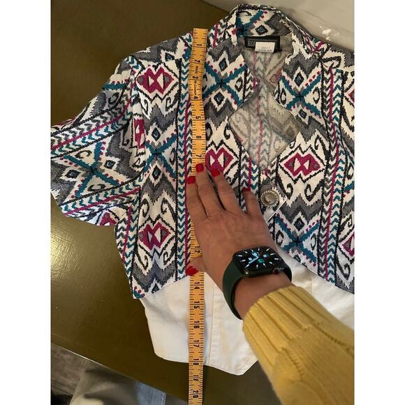 RoughRider Women's Multicolor Cotton V-neckline Button Front Shirt Top Size XS - Picture 5 of 7